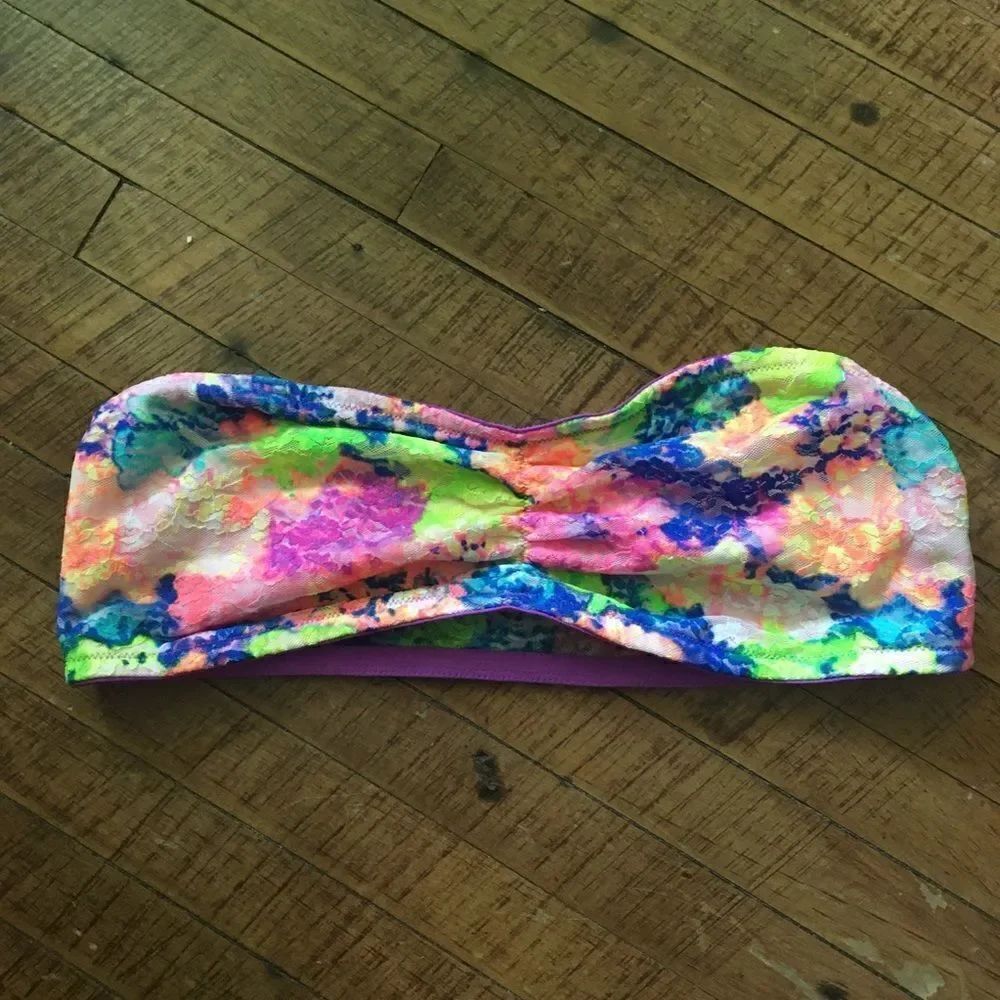 Victoria’s Secret L multicolored strapless bikini top